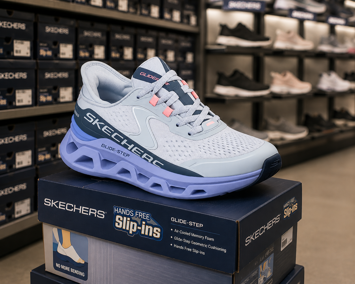 Sneaker on a store shelf